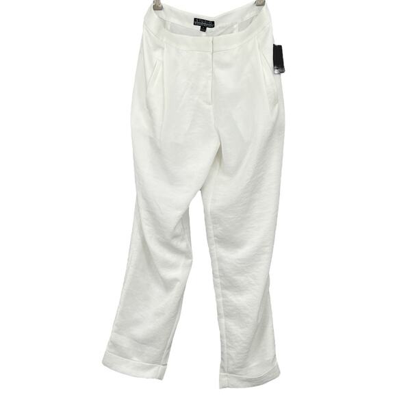 Badgley Mischka Studio Women's Size 6 Dress Pants Ivory White Cuffed Hem NWT - Picture 1 of 7